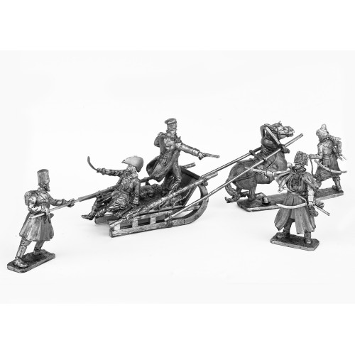 Композиция с санями и нападающими партизанами.