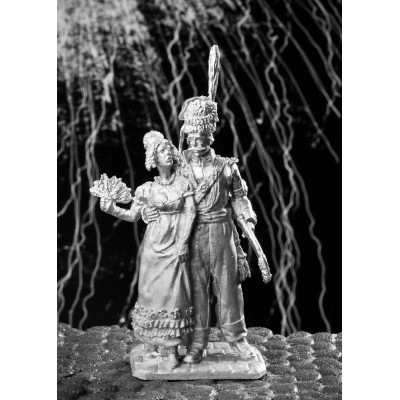 Офицер лейб гвардии казачьего полка с попутчицей