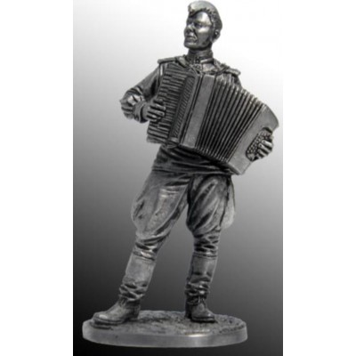 Лейтенант Красной Армии с аккордеоном. 1944-45 гг. СССР