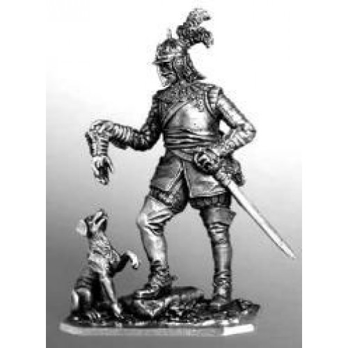 Германский кавалерист с собакой, 16в