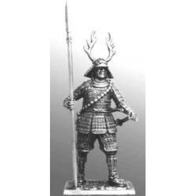 Самурай с копьем яри, 16в