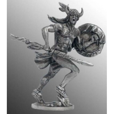 Индеец с копьем и щитом