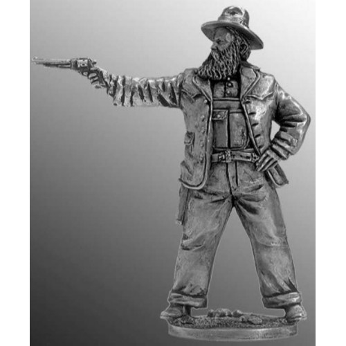 Тучный ковбой с револьвером