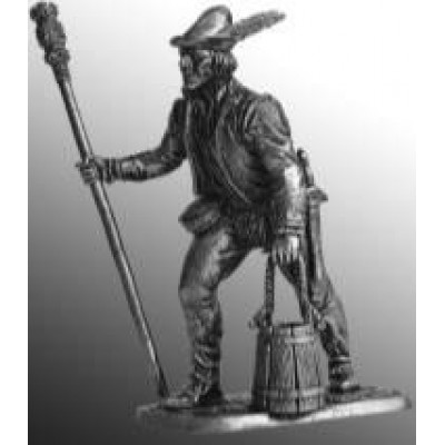 Артиллерист с банником и ведром. Зап. Европа, 15 век