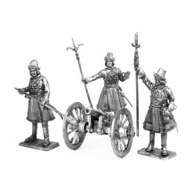 Пушка и Артиллеристы новоприборных полков 1700 год.